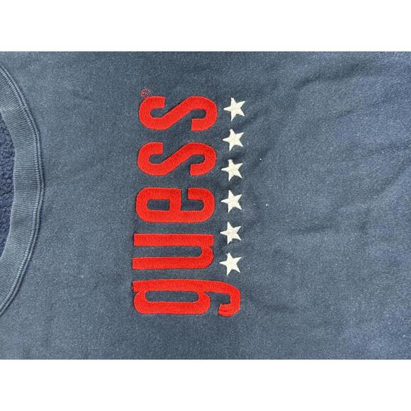 Vintage Guess Jeans Six Stars Crewneck Red White Blue OS - Picture 4 of 6